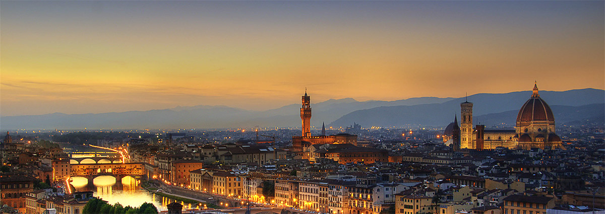 Panoramic view of Florence historic city center